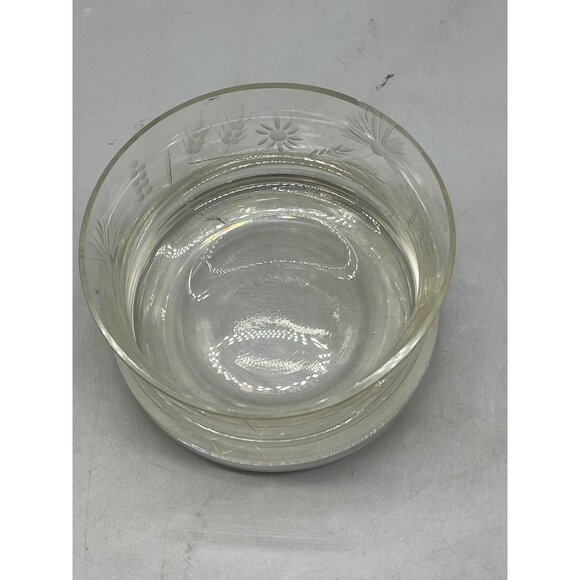 Princess house bowl trinket dish floral candy dish crystal clear length 3" READ - Picture 2 of 4